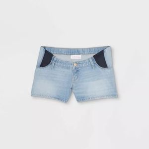 Side Panel Midi Maternity Jean Shorts - Isabel Maternity Size 2